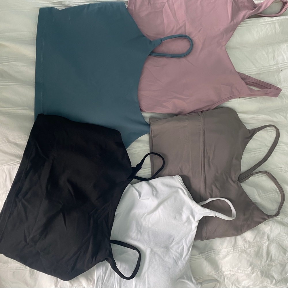 Set of Five Active Tank Tops in Various Colors